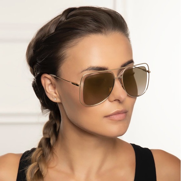 NWT CHLOE Gold Cutout Halo Frame Sunglasses - Picture 8 of 8